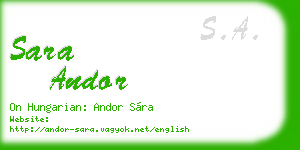 sara andor business card